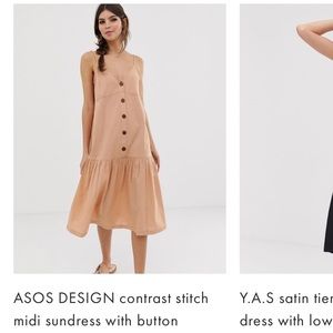 Asos contrast stitch midi dress with drop waist
